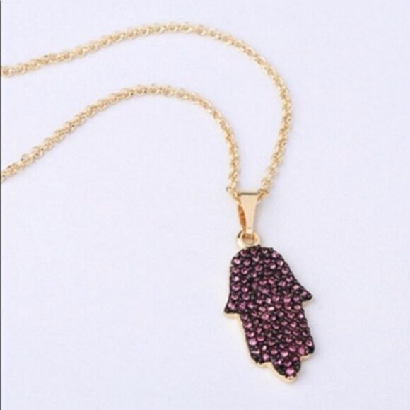Necklace Hamsa Rhinestone Cute Versatile Mix Match - Picture 1 of 6